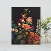 フローラピンクローズブーケのアートワークのスクラップ紙 (スタンド正面)