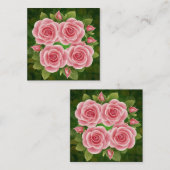 フローラピンクローズ名刺 スクエア名刺 (正面/裏面)