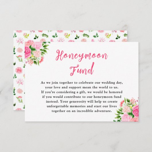 フローラピンクローズ結婚ズハネムーン基金 エンクロージャーカード (正面/裏面)