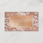 フローラピンクローズ金ゴールドホワイトレースビップグラム 名刺 (裏面)