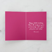 フローラピンクローズ100誕生日 カード (内部)