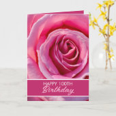 フローラピンクローズ100誕生日 カード (黄色い花)