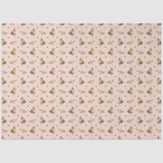 フローラピンクローゼスヴィンテージファームハウスベビー子供部屋 薄葉紙 (正面)