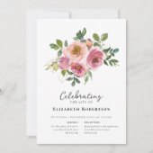 フローラピンクローゼズ葬儀 招待状 (正面)