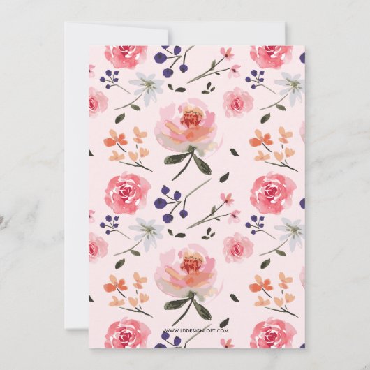 フローラピンクローゼプニーズマザーズデイブランチ 招待状 (裏面)