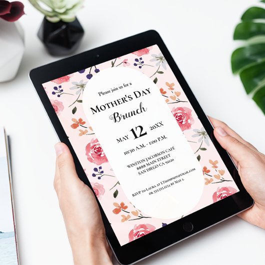 フローラピンクローゼプニーズマザーズデイブランチ 招待状