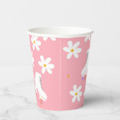 フローラピンクローラースケートスケートで滑る誕生日 紙コップ (右)
