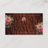 フローラピンクロ素朴ーズツリーバークウッドグレイン 名刺 (正面)