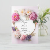 フローラピンクワリマ結婚式招待状 招待状 (スタンド正面)