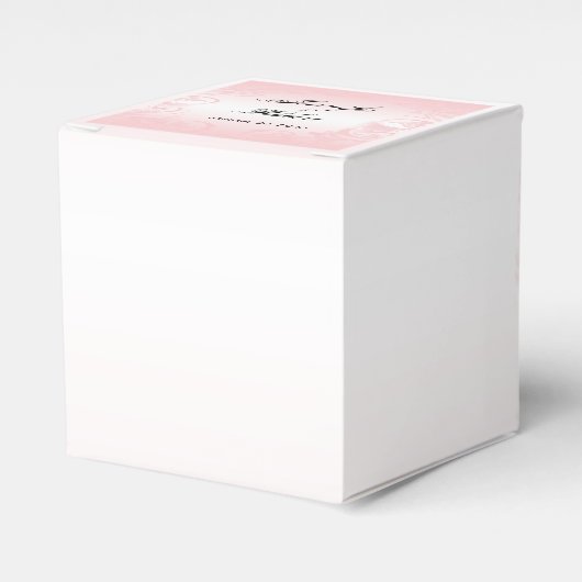 フローラピンクヴィンテージウェディングフライトボックス フェイバーボックス (正面サイド)