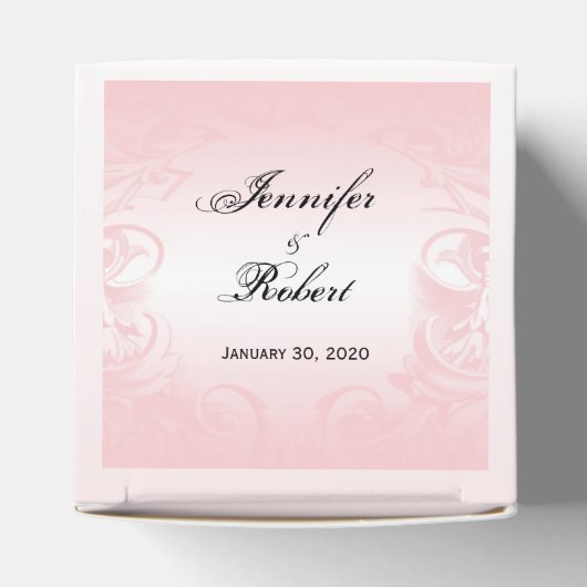 フローラピンクヴィンテージウェディングフライトボックス フェイバーボックス (上部)