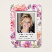 フローラピンク写真葬儀記念詩カード (正面)