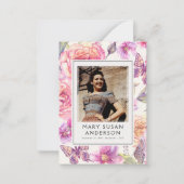 フローラピンク写真葬儀記念詩カード ノートカード (正面)
