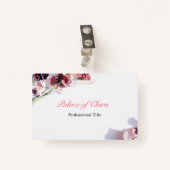 フローラピンク名 バッジ (正面クリップ)