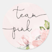 フローラピンク性別リビールチームの女の子，チームピンク ラウンドシール (正面)