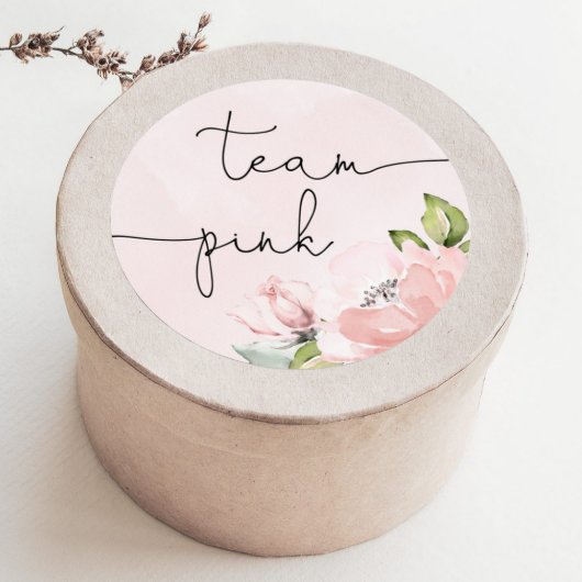 フローラピンク性別リビールチームの女の子，チームピンク ラウンドシール