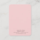 フローラピンク手作りイヤリングディスプレイカード コーリングカード (裏面)