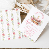 フローラピンク新しいチャプター開始ブライダルシャワー 招待状