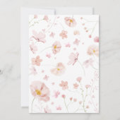 フローラピンク春ベビーイン開花ベビーシャワー 招待状 (裏面)