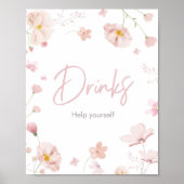 フローラピンク春ベビー開花BabyShower Drinks ポスター (正面)
