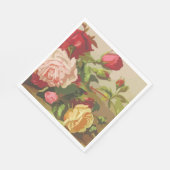 フローラピンク水色トレンドバラデイジー スタンダードランチョンナプキン (角)