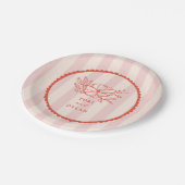 フローラピンク熱帯ストライプ性結婚 ペーパープレート (アングル)