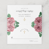 フローラピンク牡丹ガール宗教第1聖餐式 プレイスカード (外部開封)