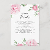 フローラピンク牡丹ボタニカルエレガント詳細 エンクロージャーカード (正面)