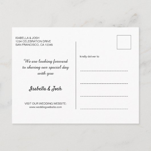 フローラピンク牡丹ボホ日付を保存 案内ポストカード (裏面)