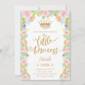 フローラピンク王室のパーティーテーマfor girls 招待状 (正面)