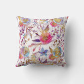 フローラピンク白エレガント装飾モノグラム クッション (裏面)