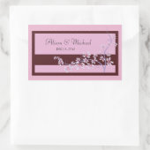 フローラピンク結婚のシール 長方形シール (バッグ)