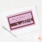 フローラピンク結婚のシール 長方形シール (封筒)