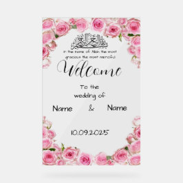 フローラピンク結婚アクリル徴候 アクリルサイン