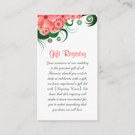 フローラピンク結婚ハイビスカスのギフト登録 エンクロージャーカード