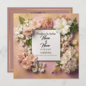 フローラピンク結婚式招待状 招待状 (正面/裏面)