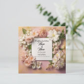 フローラピンク結婚式招待状 招待状 (スタンド正面)