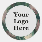 フローラピンク緑と白のビジネスロゴテンプレート ラウンドシール (正面)