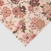 フローラピンク緑の花模様 薄葉紙 (詳細)