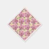 フローラピンク色の庭の花が好き スタンダードカクテルナプキン (角)