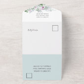 フローラピンク色結婚の オールインワン招待状 (外側)