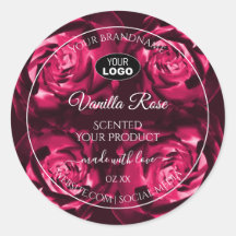 フローラピンク製品ラベルバラ花ロゴ付き