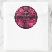 フローラピンク製品ラベルバラ花ロゴ付き ラウンドシール (バッグ)