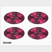 フローラピンク製品ラベルバラ花ロゴ付き 楕円形シール (シート)