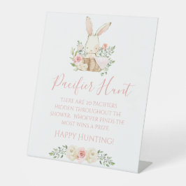 フローラピンク赤ちゃんシャワーおしゃぶり狩りゲーム 台座サイン