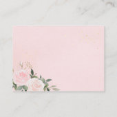 フローラピンク赤ちゃんシャワーおむつラッフル エンクロージャーカード (裏面)