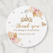 フローラピンク赤面ガウンキンセアニェラメッセージカード フェイバータグ (裏面)