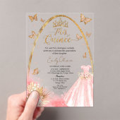 フローラピンク赤面ガウンキンセアニェラ アクリル招待状 (インサイチュ (ポータブル))