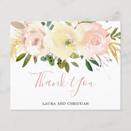 フローラピンク赤面バジェット結婚ズサンキューカード