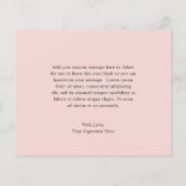 フローラピンク赤面バジェット結婚ズサンキューカード (裏面)